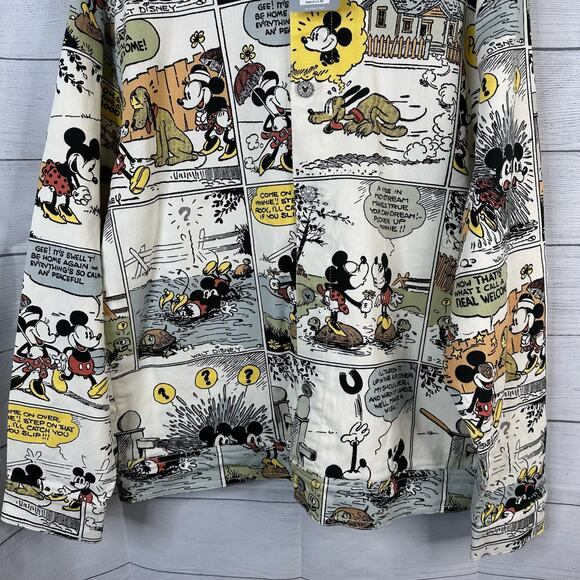 Disney Parks Vintage Mickey Comic Adult size XL Oversized Denim Jean Jacket NEW - Picture 6 of 15